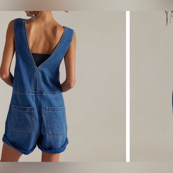 NWT Free People We The Free Jude Shortalls - Mid Indigo Blue - XS - Picture 4 of 11